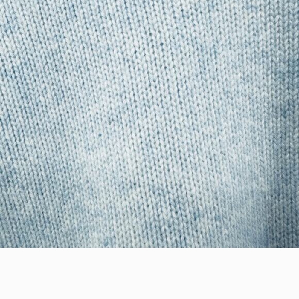 Magaschoni 100% Cashmere Open Cardigan Size Medium in Light Ice Blue Marled - Picture 7 of 8